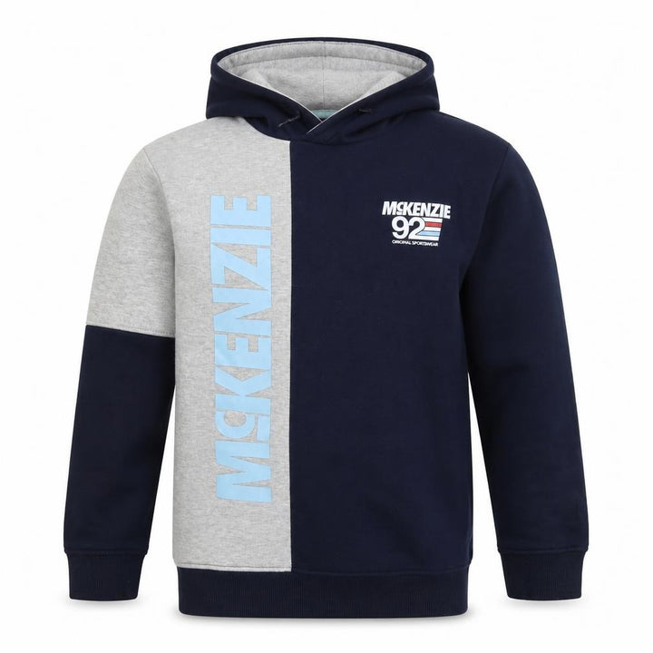 McKenzie Boys Blue Grey 3-4 Years Pullover Logo Hoodie