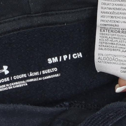 Under Armour Boys Black S Pullover Hoodie Logo Fleece Sports