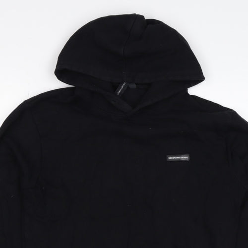 Good For Nothing Men’s Black S Pullover Hoodie Logo Kangaroo Pocket