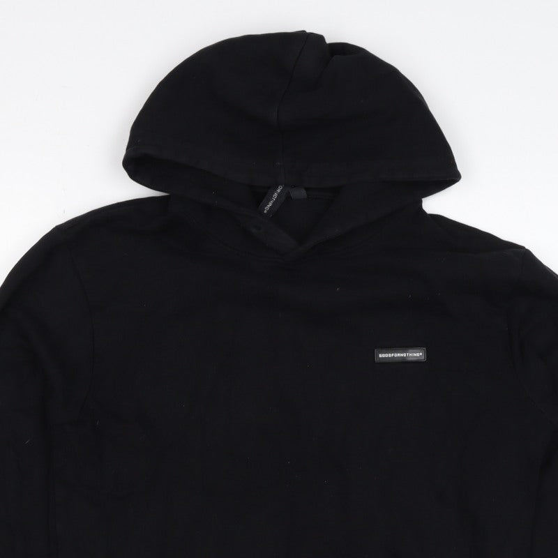 Good For Nothing Men’s Black S Pullover Hoodie Logo Kangaroo Pocket