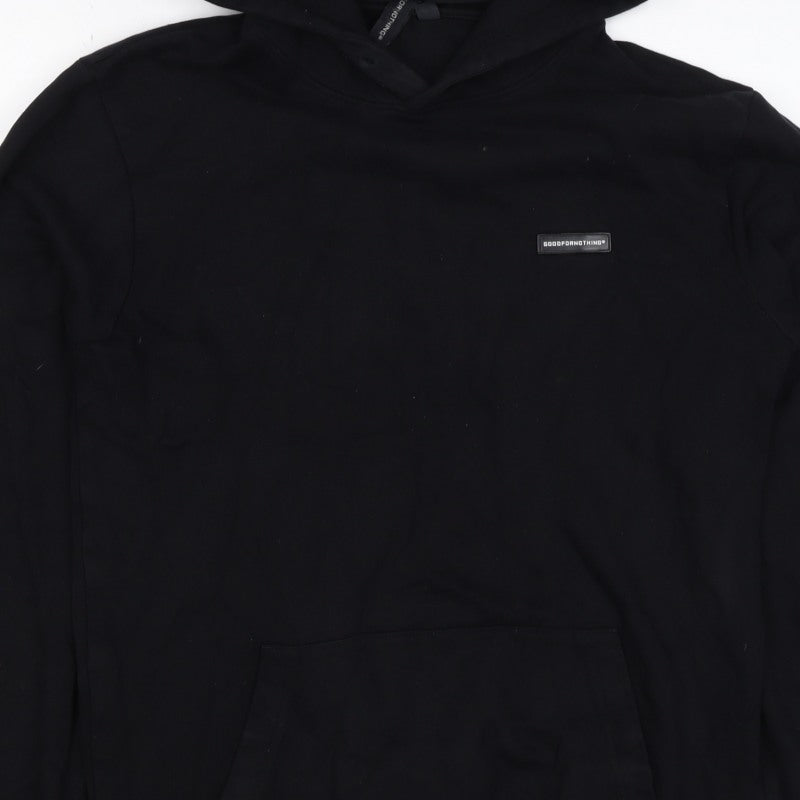 Good For Nothing Men’s Black S Pullover Hoodie Logo Kangaroo Pocket