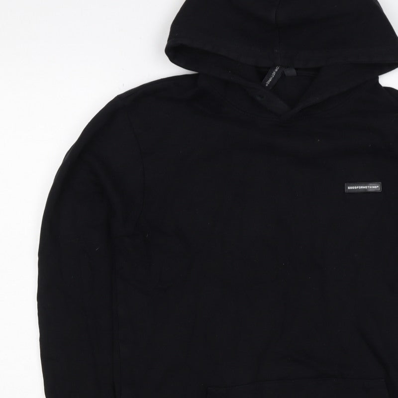 Good For Nothing Men’s Black S Pullover Hoodie Logo Kangaroo Pocket