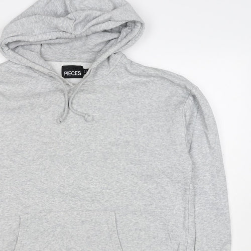Pieces Men’s Grey S Pullover Hoodie Drawstring Kangaroo Pocket