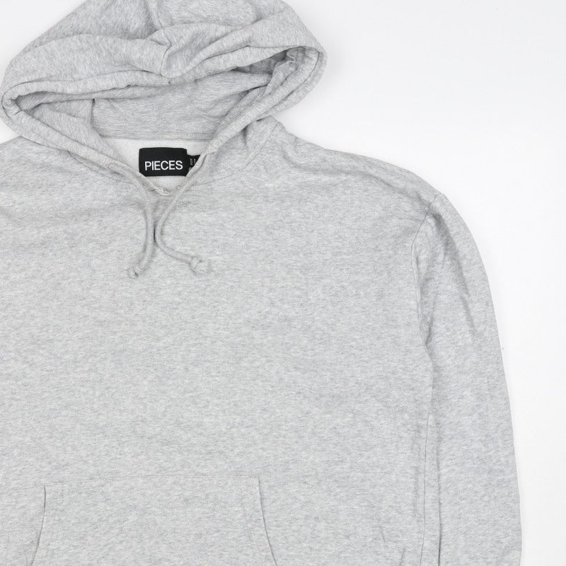 Pieces Men’s Grey S Pullover Hoodie Drawstring Kangaroo Pocket
