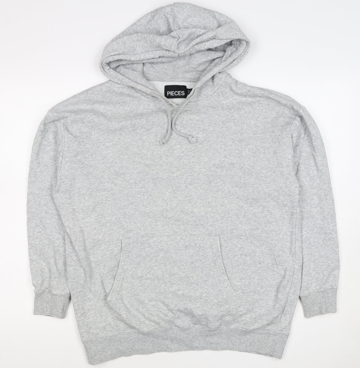 Pieces Men’s Grey S Pullover Hoodie Drawstring Kangaroo Pocket
