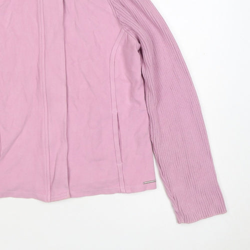 Next Women Pink UK 16 Basic Jacket Full Zip Ribbed Sleeves