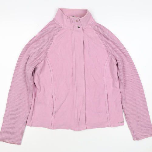 Next Women Pink UK 16 Basic Jacket Full Zip Ribbed Sleeves