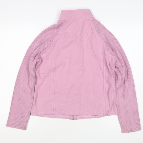 Next Women Pink UK 16 Basic Jacket Full Zip Ribbed Sleeves