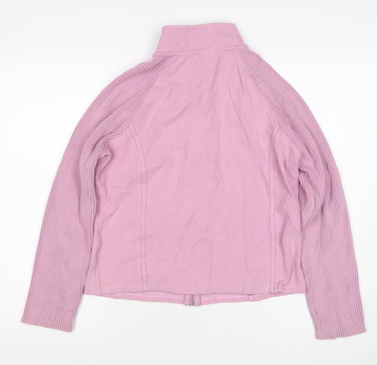 Next Women Pink UK 16 Basic Jacket Full Zip Ribbed Sleeves