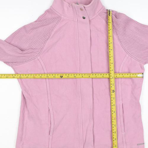 Next Women Pink UK 16 Basic Jacket Full Zip Ribbed Sleeves