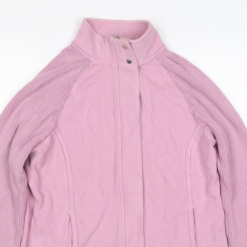 Next Women Pink UK 16 Basic Jacket Full Zip Ribbed Sleeves