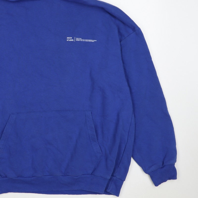 Additional view of Boohoo Women Blue S Pullover Hoodie Logo Kangaroo Pocket Cotton Blend