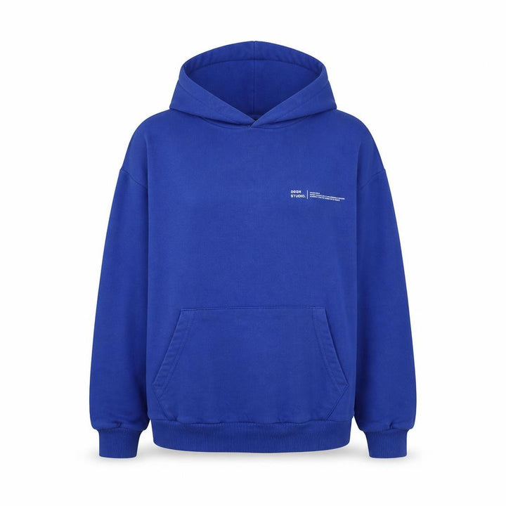 Boohoo Women Blue S Pullover Hoodie Logo Kangaroo Pocket Cotton Blend