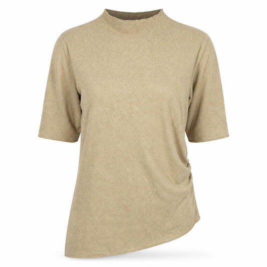 Marks and Spencer Women Beige UK 16 Knit Tunic Mock Neck Bell Sleeve Top