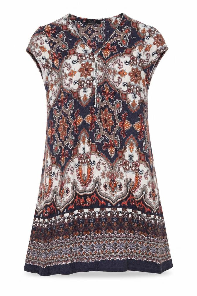 Wallis Women’s Multicoloured Paisley Shift Dress UK 10 Short Sleeve