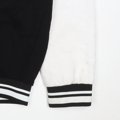 ASOS Design Men’s Black White L Varsity Bomber Jacket 42in Snap