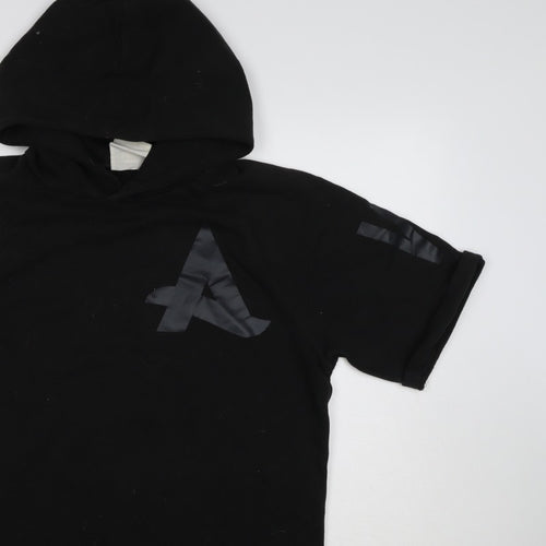 G-Star RAW Men’s Black L Short Sleeve Graphic Pullover Hoodie