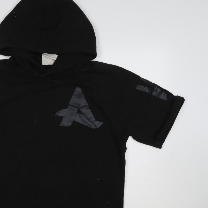 G-Star RAW Men’s Black L Short Sleeve Graphic Pullover Hoodie