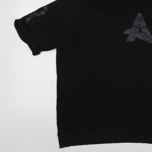 G-Star RAW Men’s Black L Short Sleeve Graphic Pullover Hoodie