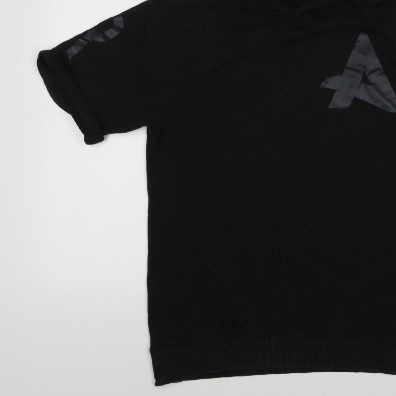 G-Star RAW Men’s Black L Short Sleeve Graphic Pullover Hoodie