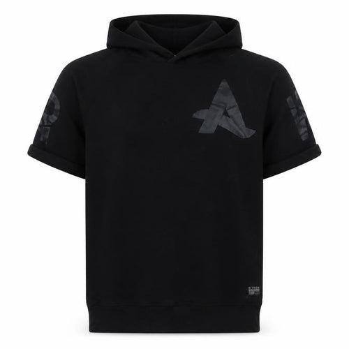 G-Star RAW Men’s Black L Short Sleeve Graphic Pullover Hoodie