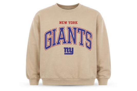 NFL Boys Beige New York Giants Graphic Print Pullover Sweatshirt 10-11 Years