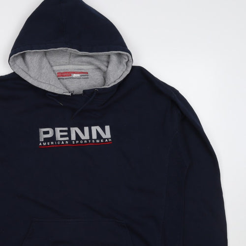 Penn Men’s Blue XL Pullover Hoodie Logo Graphic Print Kangaroo Pocket