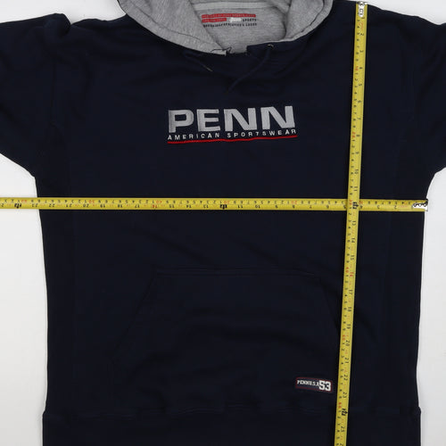 Penn Men’s Blue XL Pullover Hoodie Logo Graphic Print Kangaroo Pocket