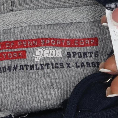 Penn Men’s Blue XL Pullover Hoodie Logo Graphic Print Kangaroo Pocket