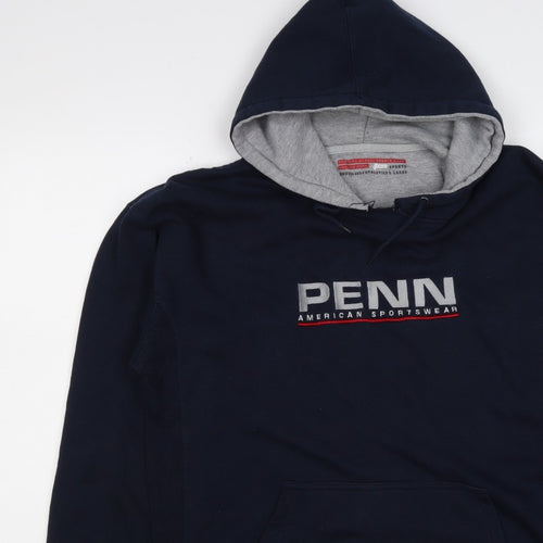 Penn Men’s Blue XL Pullover Hoodie Logo Graphic Print Kangaroo Pocket