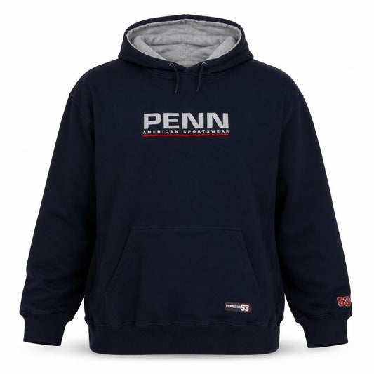 Penn Men’s Blue XL Pullover Hoodie Logo Graphic Print Kangaroo Pocket