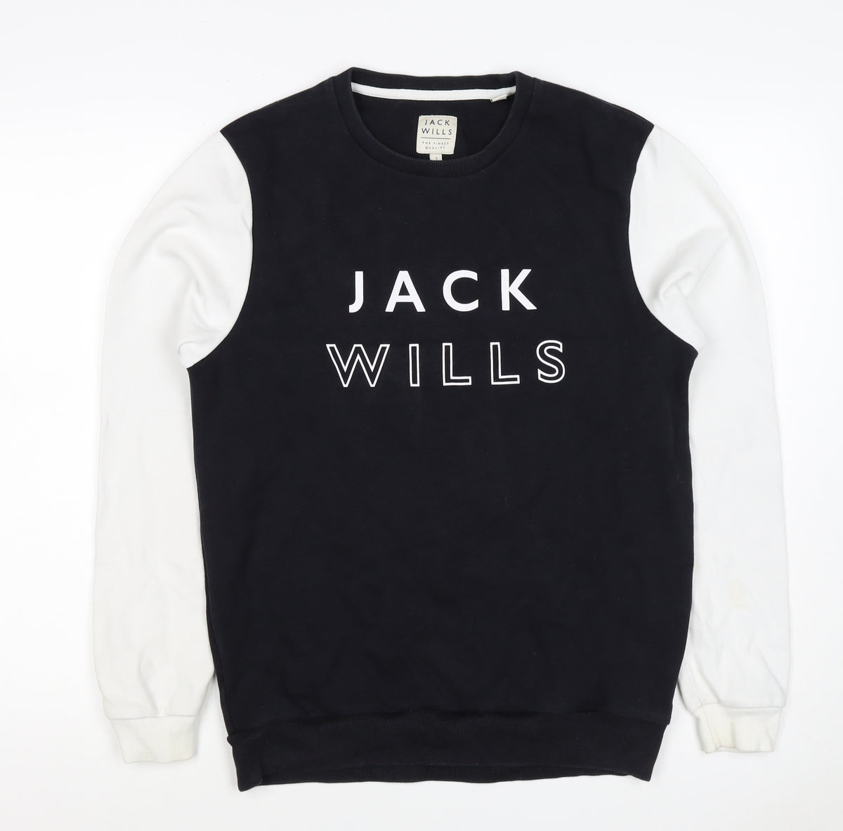 Jack Wills Men’s Black White S Pullover Crew Neck Logo Sweatshirt