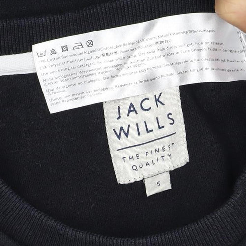 Jack Wills Men’s Black White S Pullover Crew Neck Logo Sweatshirt
