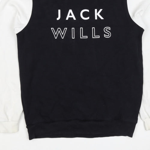Jack Wills Men’s Black White S Pullover Crew Neck Logo Sweatshirt