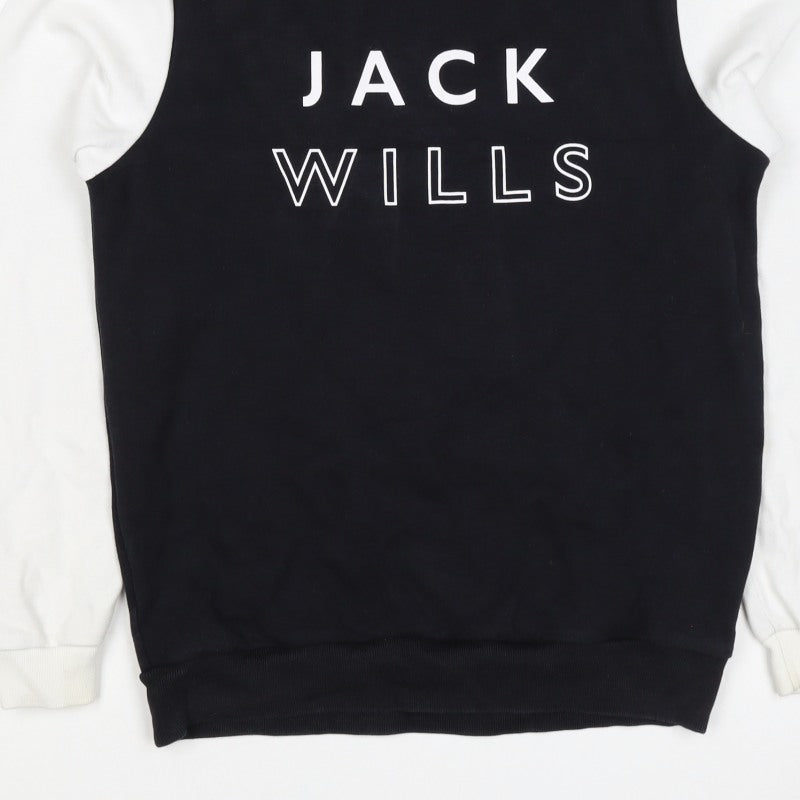 Jack Wills Men’s Black White S Pullover Crew Neck Logo Sweatshirt