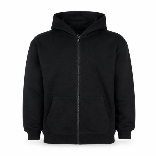 Marks & Spencer Boys Black 11-12 Years Full Zip Hooded Hoodie