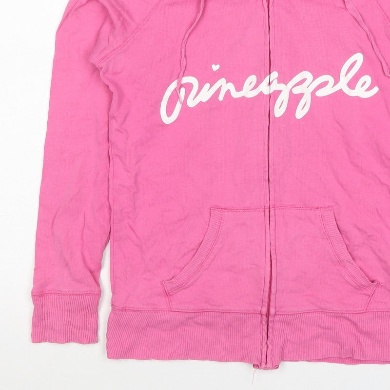 Pineapple Women’s Pink UK 10 Full Zip Hooded Logo Hoodie