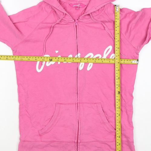 Pineapple Women’s Pink UK 10 Full Zip Hooded Logo Hoodie
