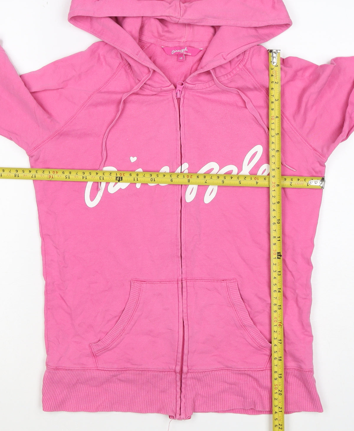 Pineapple Women’s Pink UK 10 Full Zip Hooded Logo Hoodie