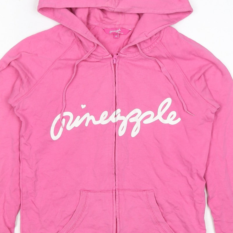 Pineapple Women’s Pink UK 10 Full Zip Hooded Logo Hoodie