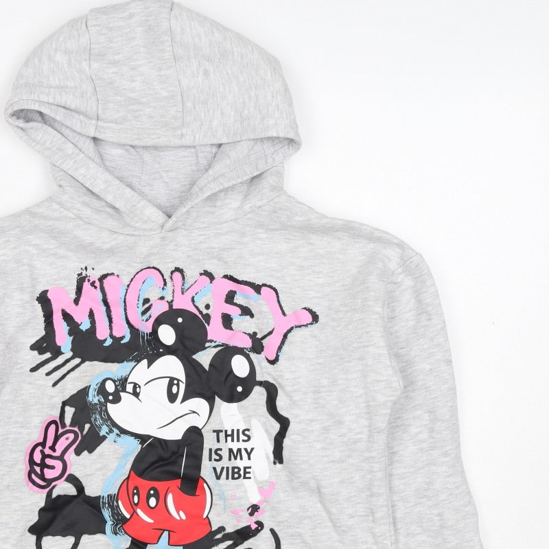 Disney Boys Grey Mickey & Friends Graphic Pullover Hoodie 9-10 Years