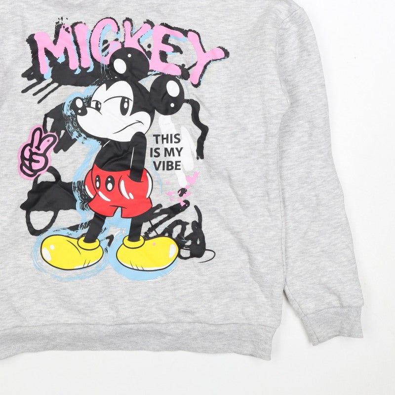 Disney Boys Grey Mickey & Friends Graphic Pullover Hoodie 9-10 Years