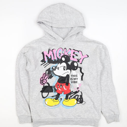 Disney Boys Grey Mickey & Friends Graphic Pullover Hoodie 9-10 Years