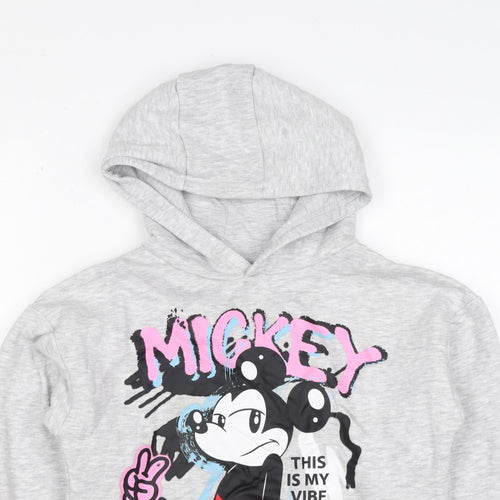 Disney Boys Grey Mickey & Friends Graphic Pullover Hoodie 9-10 Years