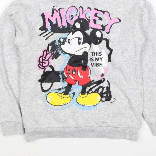 Disney Boys Grey Mickey & Friends Graphic Pullover Hoodie 9-10 Years