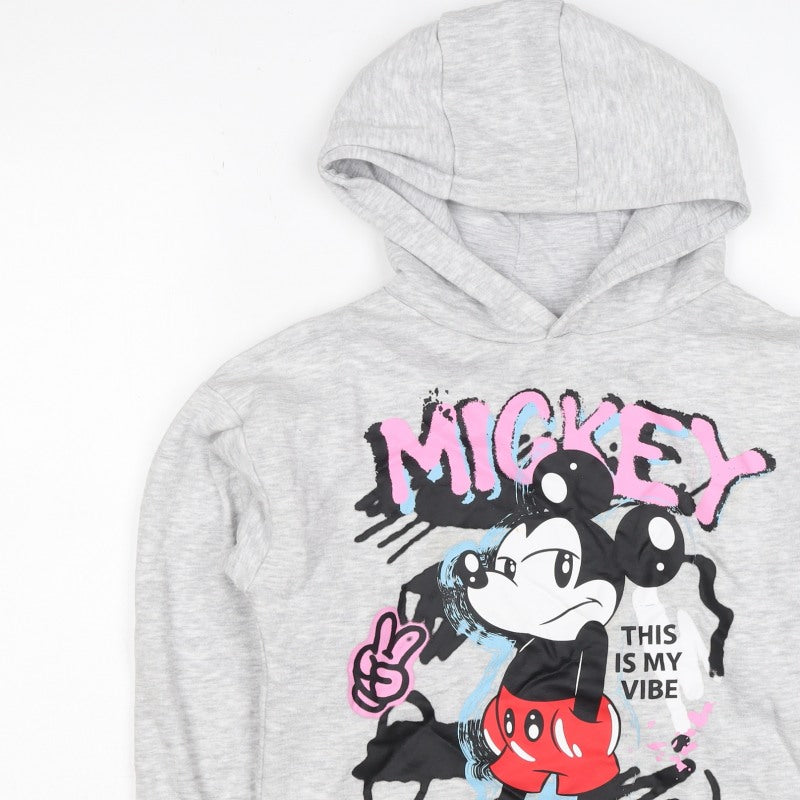 Disney Boys Grey Mickey & Friends Graphic Pullover Hoodie 9-10 Years