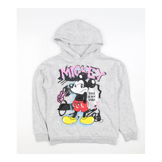 Disney Boys Grey Mickey & Friends Graphic Pullover Hoodie 9-10 Years