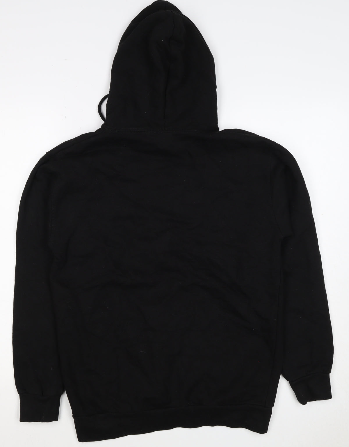 Close-up detail of Stars & Stripes Women’s Black M Pullover Hoodie Logo Fleece Drawstring
