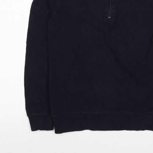 John Partridge Men’s Black S Half Zip High Neck Cotton Sweatshirt