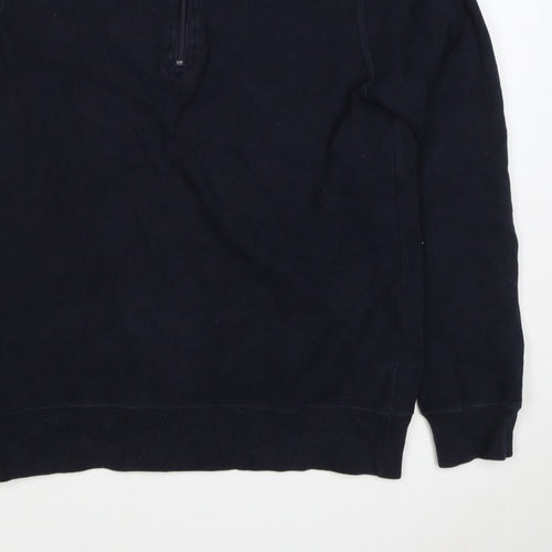 John Partridge Men’s Black S Half Zip High Neck Cotton Sweatshirt